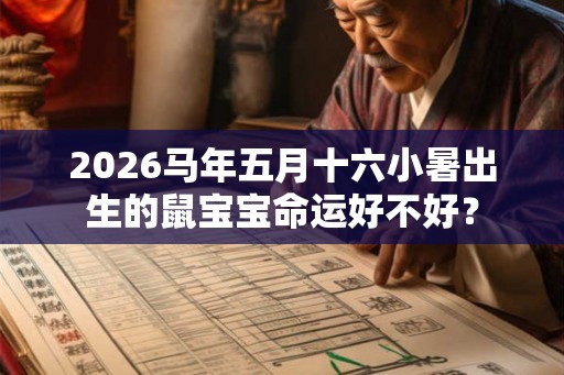 2026马年五月十六小暑出生的鼠宝宝命运好不好？