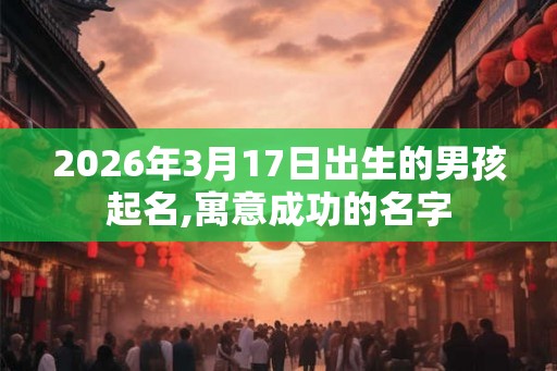 2026年3月17日出生的男孩起名,寓意成功的名字 2026年3月17日出生的男孩起名,寓意成功的名字