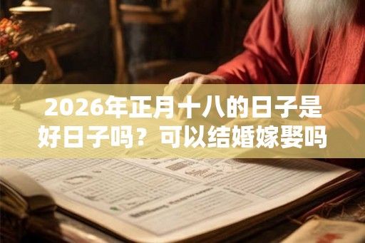 2026年正月十八的日子是好日子吗？可以结婚嫁娶吗？