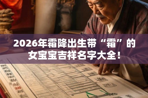 2026年霜降出生带“霜”的女宝宝吉祥名字大全！