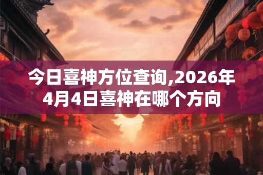 今日喜神方位查询,2026年4月4日喜神在哪个方向
