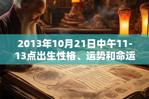 2013年10月21日中午11-13点出生性格、运势和命运
