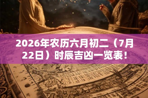 2026年农历六月初二（7月22日）时辰吉凶一览表！