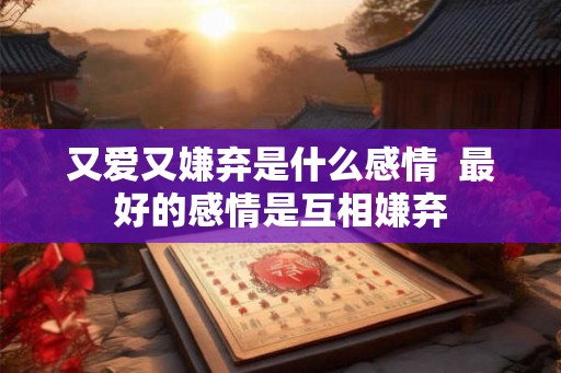 又爱又嫌弃是什么感情  最好的感情是互相嫌弃