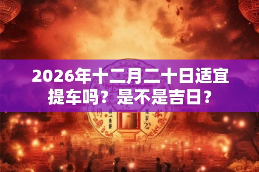 2026年十二月二十日适宜提车吗？是不是吉日？