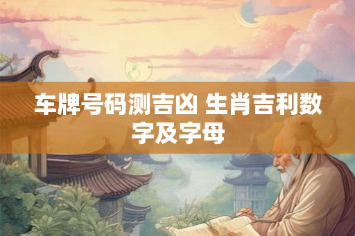 车牌号码测吉凶 生肖吉利数字及字母