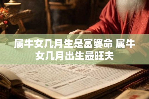 属牛女几月生是富婆命 属牛女几月出生最旺夫