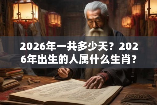 2026年一共多少天？2026年出生的人属什么生肖？