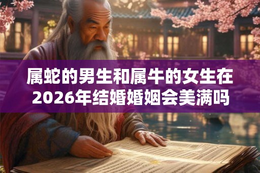 属蛇的男生和属牛的女生在2026年结婚婚姻会美满吗？
