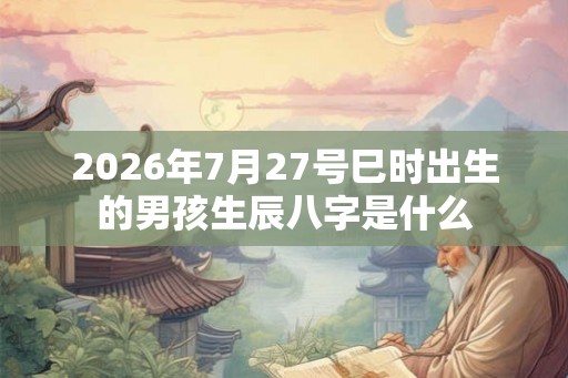 2026年7月27号巳时出生的男孩生辰八字是什么