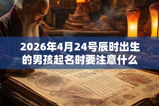 2026年4月24号辰时出生的男孩起名时要注意什么