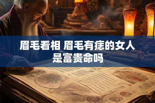 眉毛看相 眉毛有痣的女人是富贵命吗