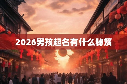 2026男孩起名有什么秘笈