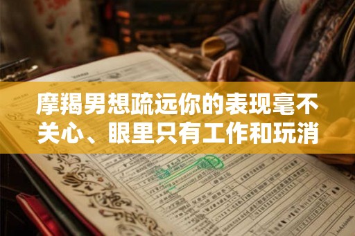 摩羯男想疏远你的表现毫不关心、眼里只有工作和玩消失