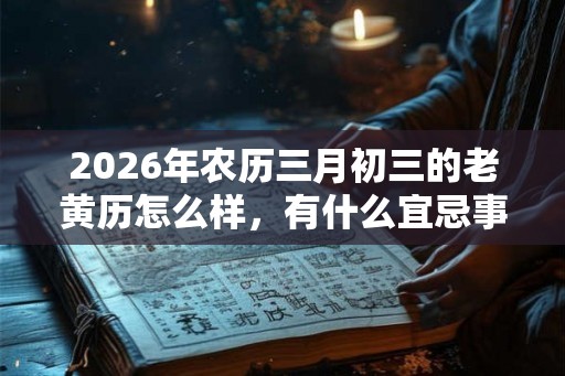 2026年农历三月初三的老黄历怎么样，有什么宜忌事项？