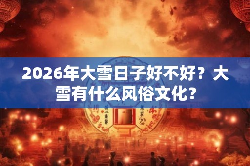2026年大雪日子好不好？大雪有什么风俗文化？