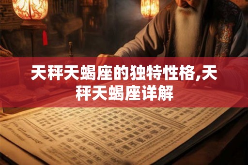 天秤天蝎座的独特性格,天秤天蝎座详解