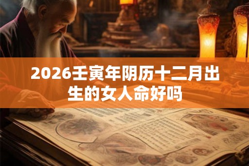 2026壬寅年阴历十二月出生的女人命好吗