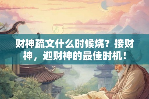 财神疏文什么时候烧？接财神，迎财神的最佳时机！