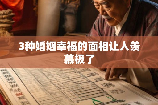 3种婚姻幸福的面相让人羡慕极了