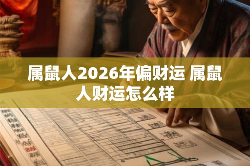 属鼠人2026年偏财运 属鼠人财运怎么样