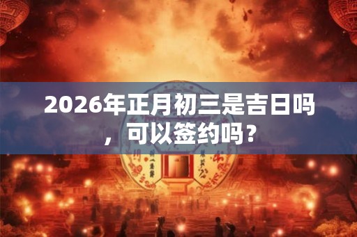 2026年正月初三是吉日吗，可以签约吗？