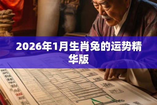 2026年1月生肖兔的运势精华版