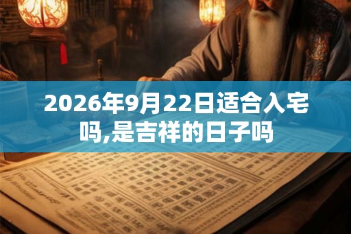 2026年9月22日适合入宅吗,是吉祥的日子吗