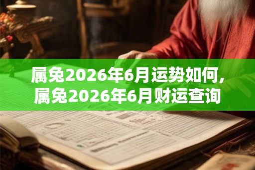 属兔2026年6月运势如何,属兔2026年6月财运查询