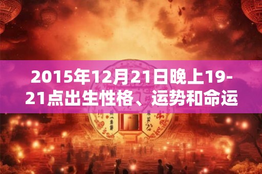 2015年12月21日晚上19-21点出生性格、运势和命运
