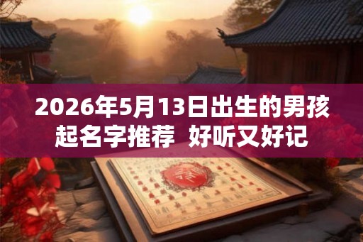 2026年5月13日出生的男孩起名字推荐  好听又好记
