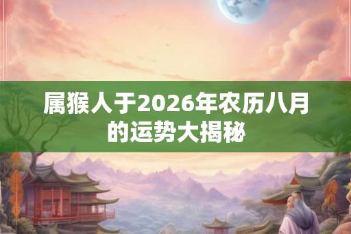 属猴人于2026年农历八月的运势大揭秘