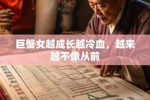 巨蟹女越成长越冷血，越来越不像从前