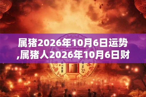 属猪2026年10月6日运势,属猪人2026年10月6日财运,生肖猪2026年10月6日运势