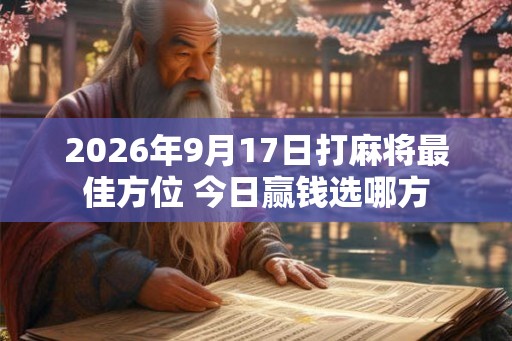 2026年9月17日打麻将最佳方位 今日赢钱选哪方