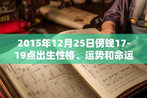 2015年12月25日傍晚17-19点出生性格、运势和命运