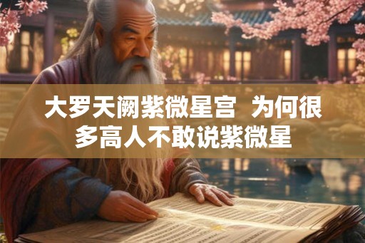 大罗天阙紫微星宫  为何很多高人不敢说紫微星