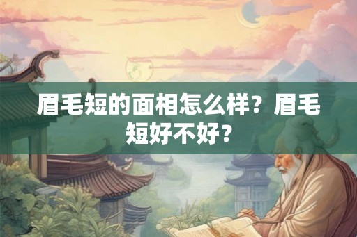 眉毛短的面相怎么样？眉毛短好不好？