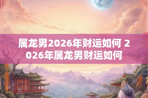 属龙男2026年财运如何 2026年属龙男财运如何