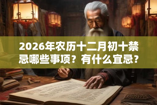 2026年农历十二月初十禁忌哪些事项？有什么宜忌？