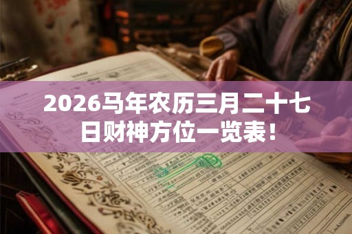 2026马年农历三月二十七日财神方位一览表！