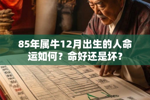 85年属牛12月出生的人命运如何?命好还是坏? 85年属牛12月出生的人命运如何?命好还是坏?