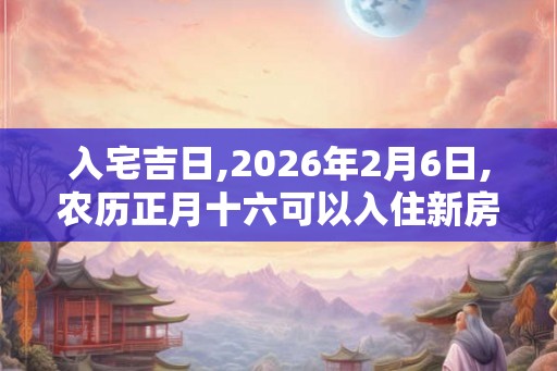 入宅吉日,2026年2月6日,农历正月十六可以入住新房吗