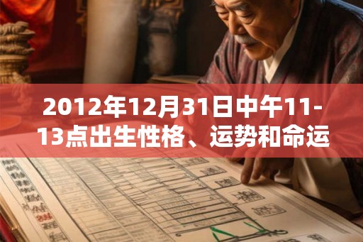 2012年12月31日中午11-13点出生性格、运势和命运 2012年12月31日中午11-13点出生性格、运势和命运