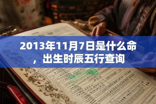 2013年11月7日是什么命，出生时辰五行查询