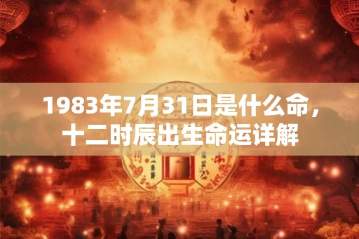1983年7月31日是什么命,十二时辰出生命运详解 1983年7月31日是什么命,十二时辰出生命运详解