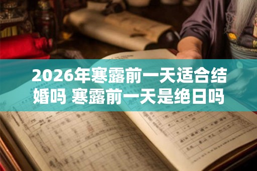 2026年寒露前一天适合结婚吗 寒露前一天是绝日吗