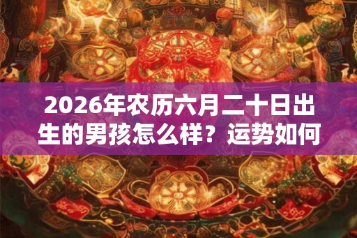 2026年农历六月二十日出生的男孩怎么样？运势如何？