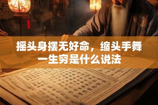 摇头身摆无好命,缩头手舞一生穷是什么说法 摇头身摆无好命,缩头手舞一生穷是什么说法