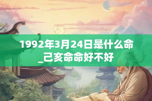 1992年3月24日是什么命_己亥命命好不好